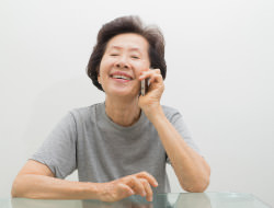old women with mobile